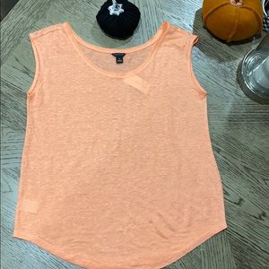 Ann Taylor Coral Linen Tank
